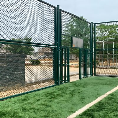 PVC coated Metal Wire Mesh Fencing Football Stadium Baseball Field Chain Link Fence