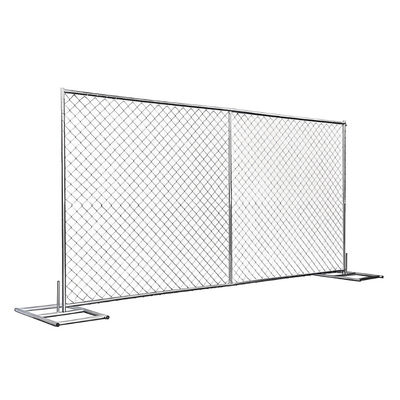 1.8m Galvanized Chain Link Temporary Fence Panel Quick Connect Clamps Anti Climb Mesh For Construction Sites