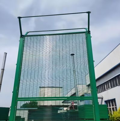 2.4meters High Security Galvanized Anti Climb Clear View Fence Panels With Razor Cut Wire