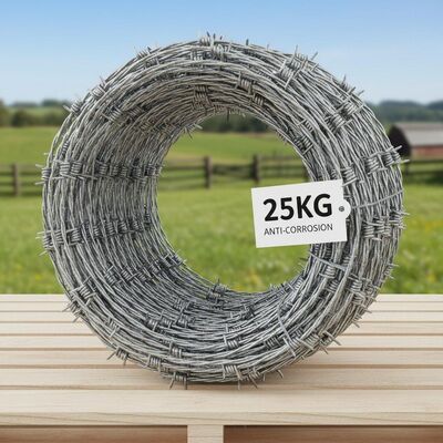 25kg Hot Dipped Galvanized Barbed Wire Coil Anti-corrosion for Farm and Ranch Security