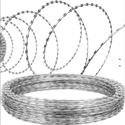 Alambre de púas galvanizado de 450 mm de diámetro con alta resistencia a la tracción para cercas de seguridad