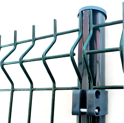 Panel de valla de seguridad de malla en V recubierta de PVC RAL6005 decorativa de 1,83 m de altura con orificio de 50x200 mm, sistema de perímetro de jardín curvo 3D