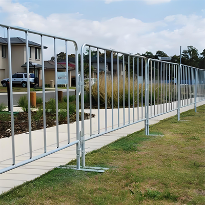 Barrera de control de multitudes galvanizada en caliente, valla de seguridad de acero antioxidante, 1,1 m de altura, 2 m de longitud